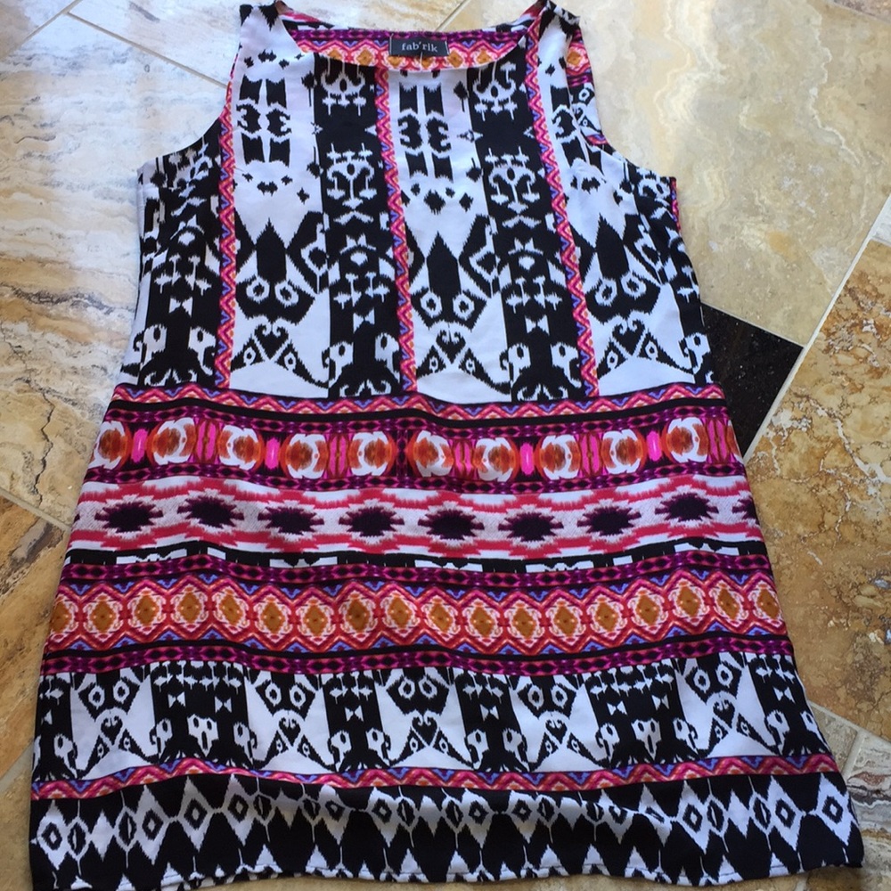 Fab’rik boutique Aztec black/white/pink fullylined